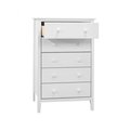 Adeptus Adeptus 56114 Solid Wood Easy Chest of Drawers; White - 5 Piece 56114